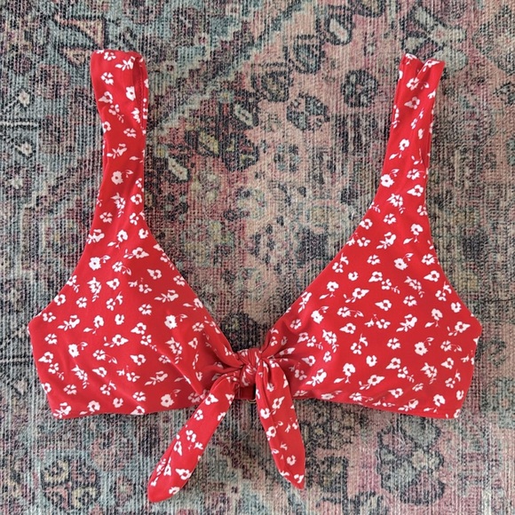 Hollister Swim Red and White Floral Print Bikini with Padded Top Size XS - Picture 5 of 8